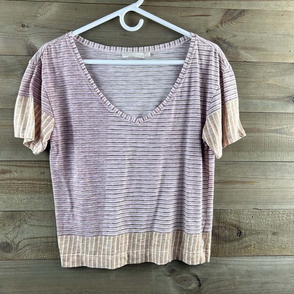 Prana Tops - Prana Womens Shirt Free Float Top‎ Striped Short Sleeve Vneck Boho Size Small